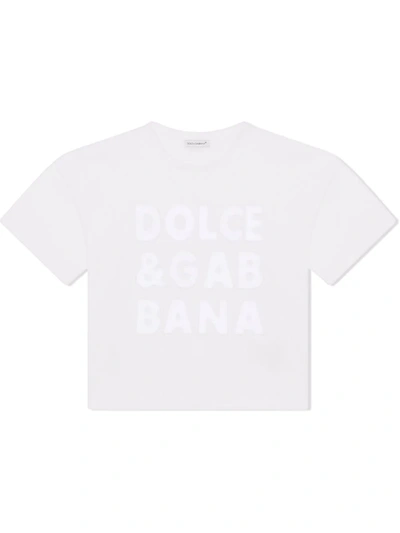 Dolce & Gabbana Kids' Logo-print Cotton T-shirt In White