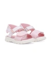 Dolce & Gabbana Embroidered-logo Touch-strap Sandals In Pink