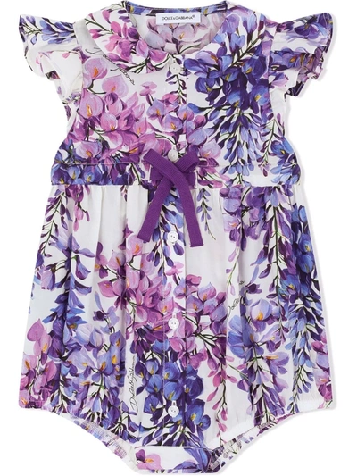 Dolce & Gabbana Babies' Wisteria Floreal Print Body Dolce&gabbana Kids In Purple