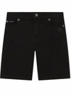 Dolce & Gabbana Distressed-finish Denim Shorts In Black