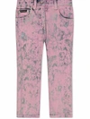 Dolce & Gabbana Coated Acid Wash Jeans In Pink