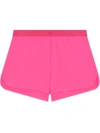 Dolce & Gabbana Logo Waistband Shorts In Pink