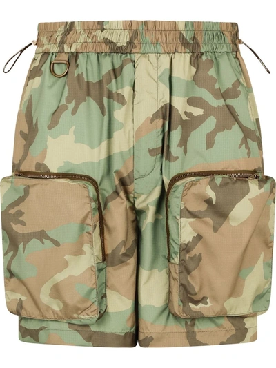 Dolce & Gabbana Nylon Cargo Shorts With Camouflage Print In Multicolor