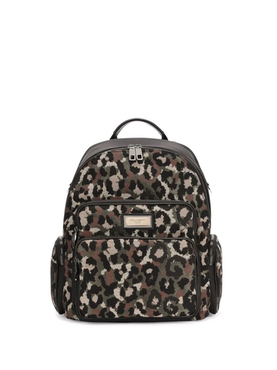 Dolce & Gabbana Leopard-print Backpack In Black