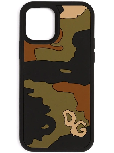 Dolce & Gabbana Rubber Iphone 12 Pro Cover In Camouflage