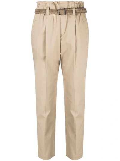 Brunello Cucinelli Cropped Straight-leg Trousers In Neutrals