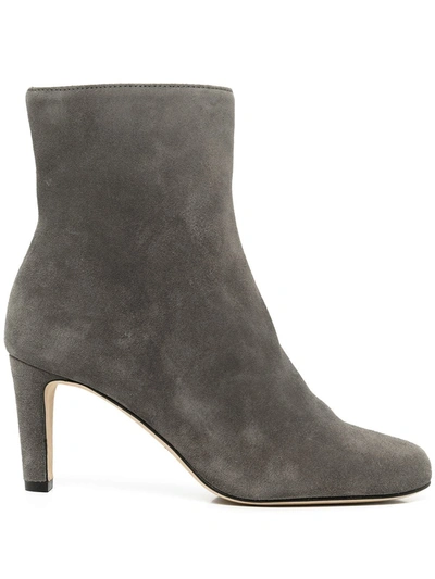 L Agence Angelique Suede Ankle Boots In Grey