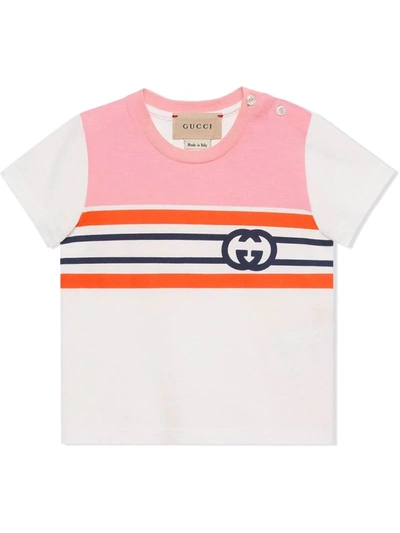 Gucci Kids' Interlocking G Cotton T-shirt In Pink