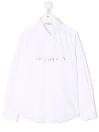 Givenchy Kids' Logo Print Shirt In White