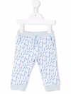 Kenzo Pale Blue Logo-print Cotton-blend Jogging Bottoms 6-36 Months 12 Months In Blue