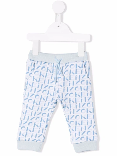Kenzo Babies' Pale Blue Logo-print Cotton-blend Jogging Bottoms 6-36 Months 12 Months