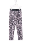 Kenzo Pink Teen Leggings With Animalier Print In Pink