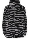 Adidas By Stella Mccartney Animal-print Fleece Jacket In Black