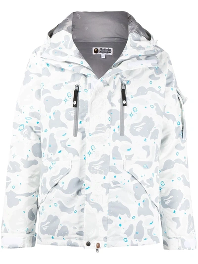 A Bathing Ape Camouflage-print Hooded Jacket In White