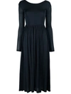 Aeron Long-sleeve Pleated Dress In Blue