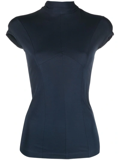 Aeron Rear Tie Fastening Blouse In Dark Turquoise