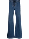See By Chloé Front-tie Flared Jeans In Blue