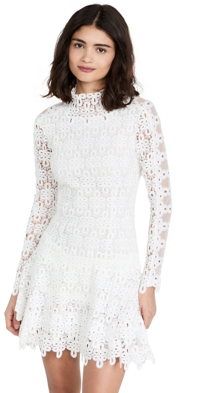 Jonathan Simkhai Guipure Lace Long-sleeve Mini Dress In White