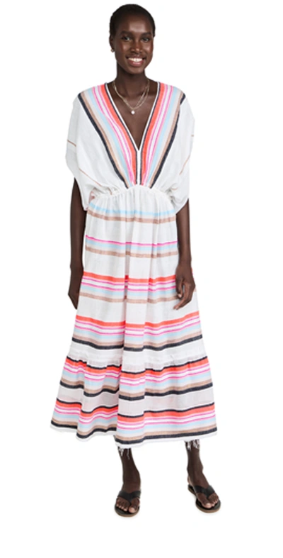 Lemlem Bandira Fringed Striped Cotton-blend Gauze Midi Dress