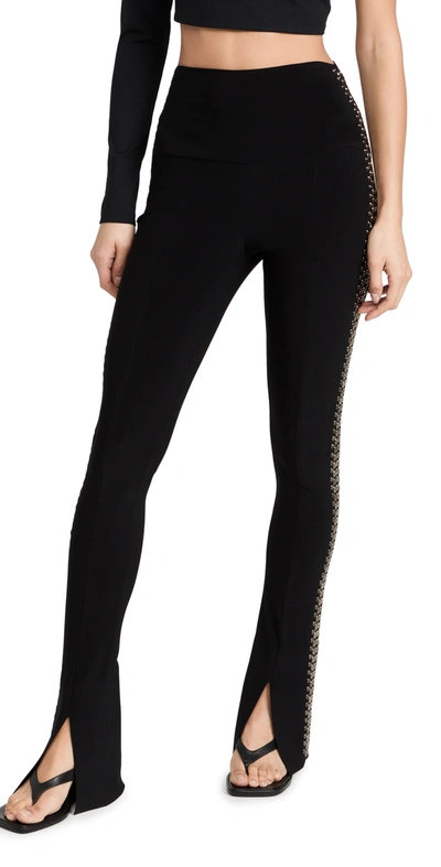 Norma Kamali Spat Split-hem Jersey Leggings In Black