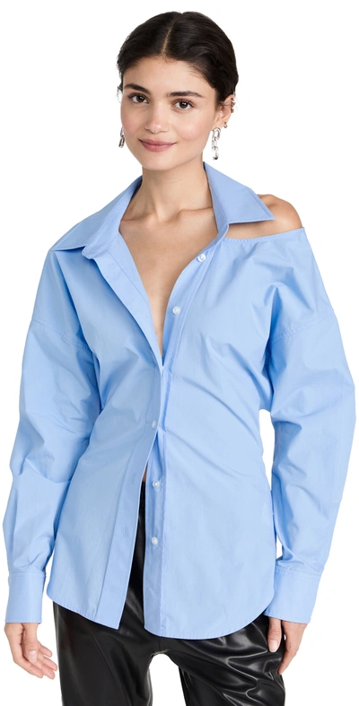 Tシャツ・カットソー Alexander Wang Light blue poplin oversize shirt Alexander Wang T Oversized Cotton-poplin Shirt In Light Blue