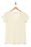 James Perse Deep V-neck T-shirt In Alabaster