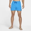 Nike Men's Solid Icon 5" Swim Trunks In Blue