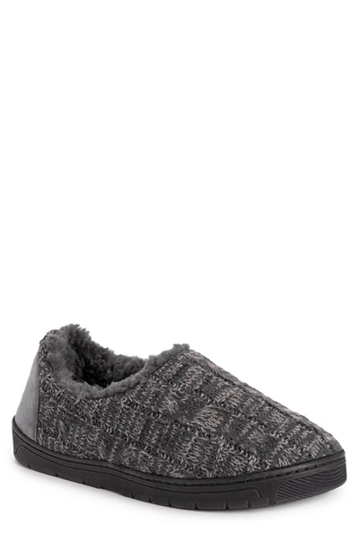 Muk Luks John Faux Shearling Lined Slipper In Cinder/ Dark Grey Heather