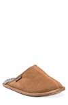 Muk Luks Dave Faux Shearling Lined Suede Slipper In Tan