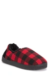 Muk Luks John Faux Shearling Lined Slipper In Red/black