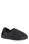 Muk Luks John Faux Shearling Lined Slipper In Ebony/ Dark Grey