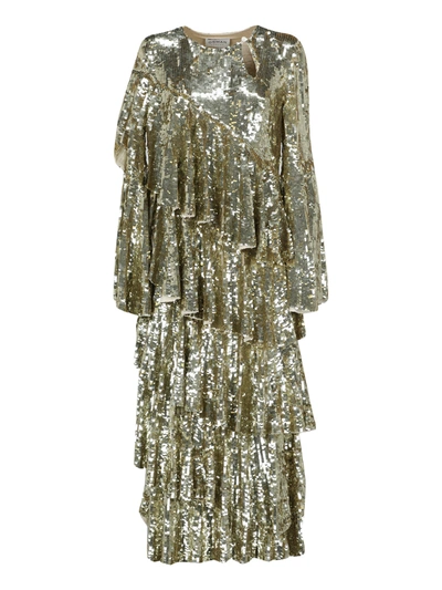 Pre-owned Osman Synthetic Fibers Longuette Dress In Gold