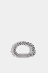 Dsquared2 Logo Plaque Chain-link Bracelet In Silver