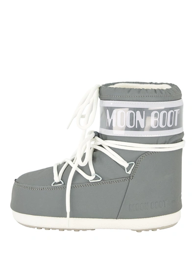 Moon Boot Kids' Reflective Nylon Snow Boots In Grey