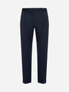 Pt Torino 17cm Rebel Cotton Blend Flat Front Pants In Navy