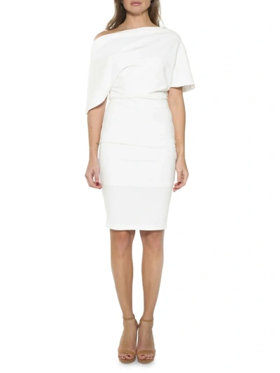 Alexia Admor Women's Olivia Draped One-shoulder Sheath Dress In Ivory