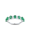Saks Fifth Avenue Women's 14k White Gold, Emerald & Diamond Ring In Emerald