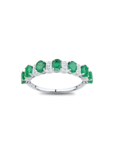 Saks Fifth Avenue Women's 14k White Gold, Emerald & Diamond Ring