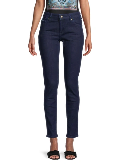 Versace Jeans Couture Women's Mid-rise Ankle Jeans In Blue