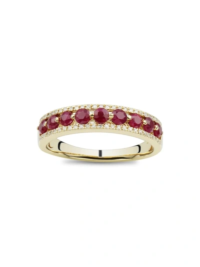 Saks Fifth Avenue Women's 14k Yellow Gold, Ruby & Diamond Ring