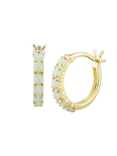 Saks Fifth Avenue Women's 14k Yellow Gold & Created Opal Hoop Earrings