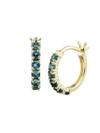 SAKS FIFTH AVENUE WOMEN'S 14K YELLOW GOLD & LONDON BLUE TOPAZ HOOP EARRINGS