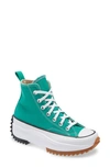Converse Chuck Taylor(r) All Star(r) Run Star Hike High Top Platform Sneaker In Court Green/ White/ Gum