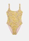 Versace Barocco Print One-piece Swimsuit In Pink+yellow