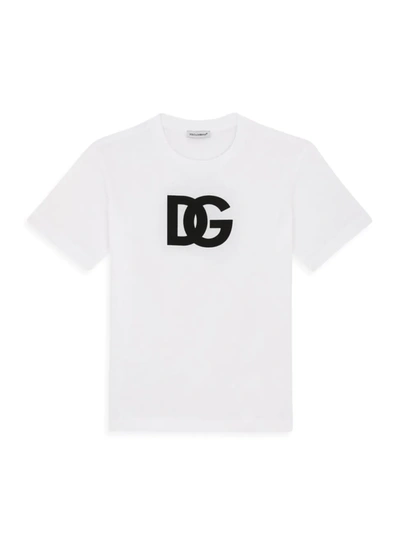 Dolce & Gabbana Baby Girl's Monogram Logo T-shirt In White Black