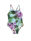 DOLCE & GABBANA BABY GIRL'S FLORAL ONE-PIECE SWIMSUIT