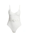 Jonathan Simkhai Noa Belted One-piece Swimsuit In White