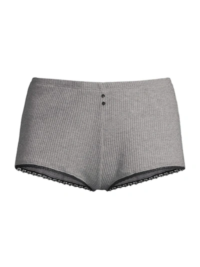 Andine Atonela Rib-knit Sleep Shorts In Grey