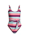 Tanya Taylor Daphne Striped One-piece Swimsuit In Pink