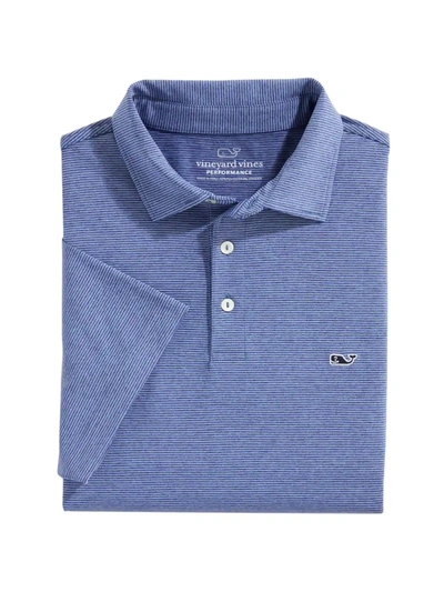 Vineyard Vines St. Jean Striped Polo Shirt In Blue Depth Tejeda